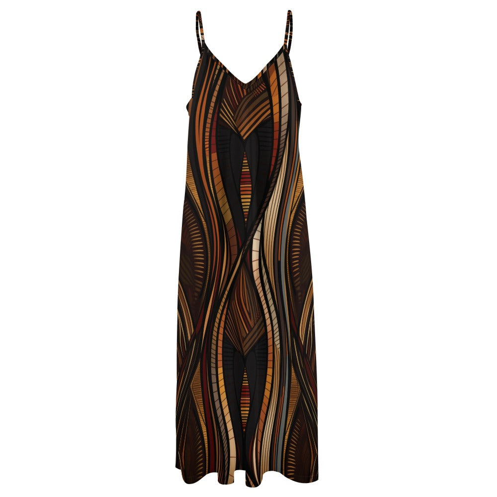 Earthy Waves Maxi Dress - Flowy & Chic