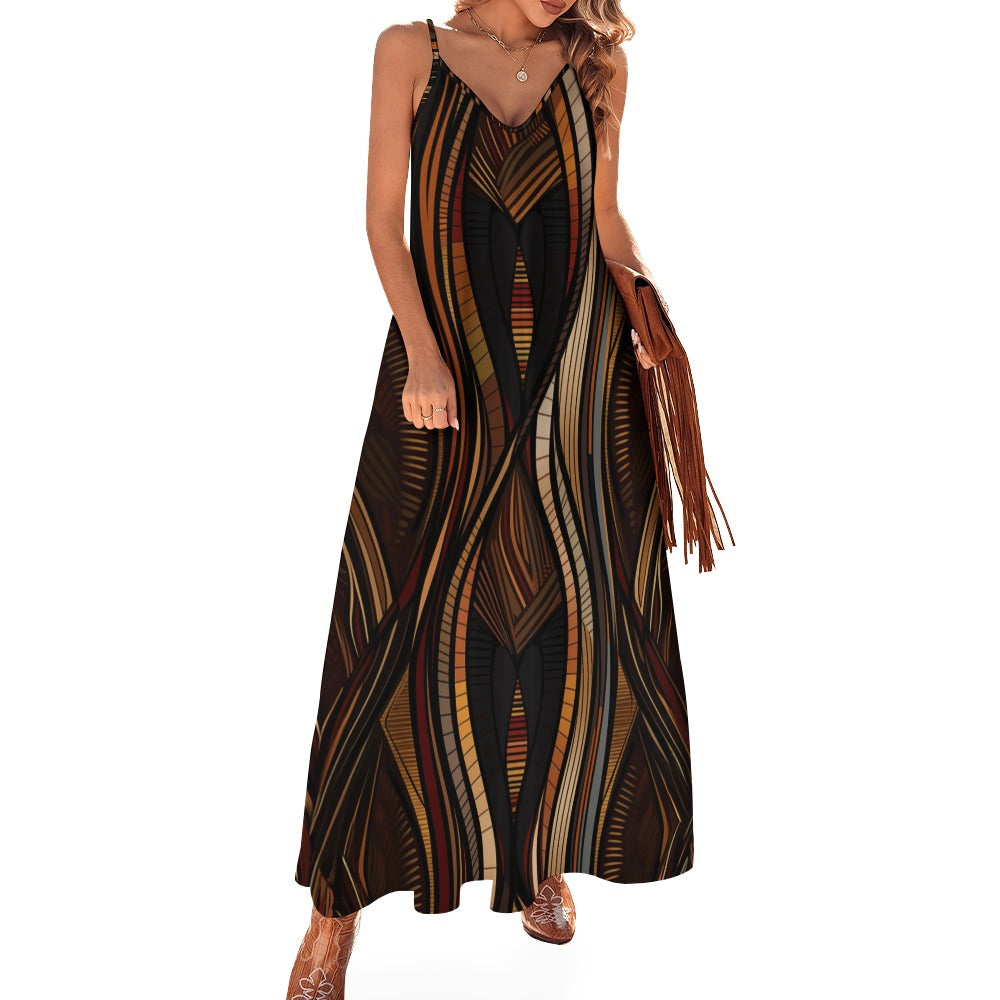 Earthy Waves Maxi Dress - Flowy & Chic