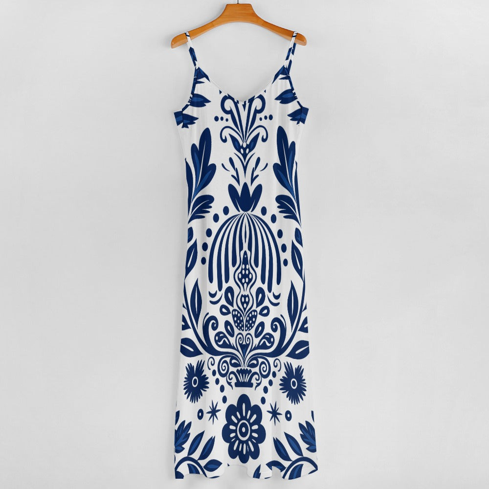 Blue Bloom Maxi Dress - Elegant & Airy