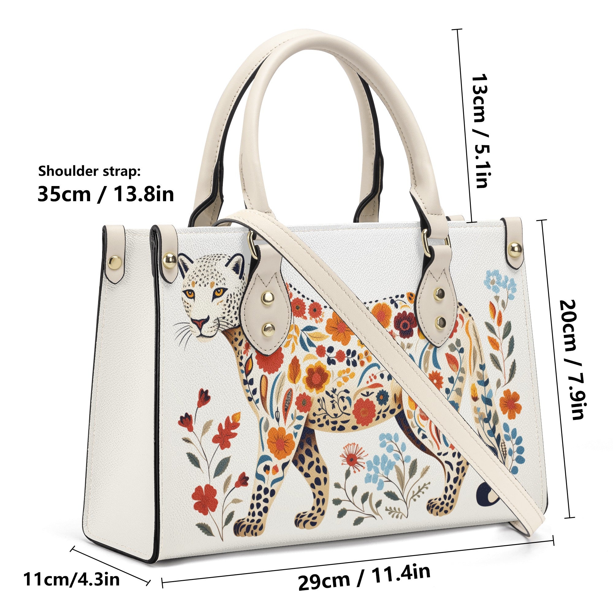 Leopard Print Floral Tote - Chic Vegan Leather