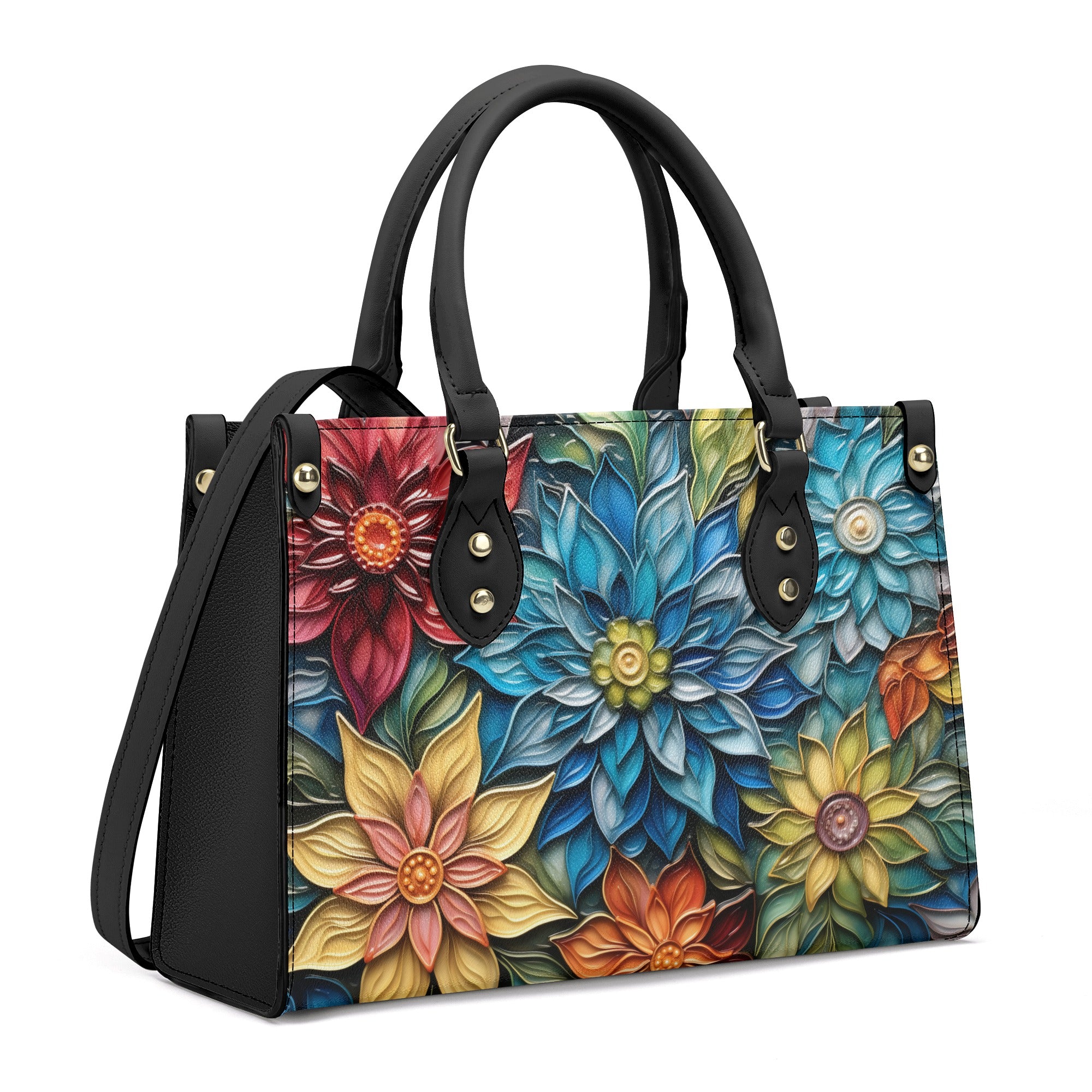 Blossoming Elegance Leather Handbag