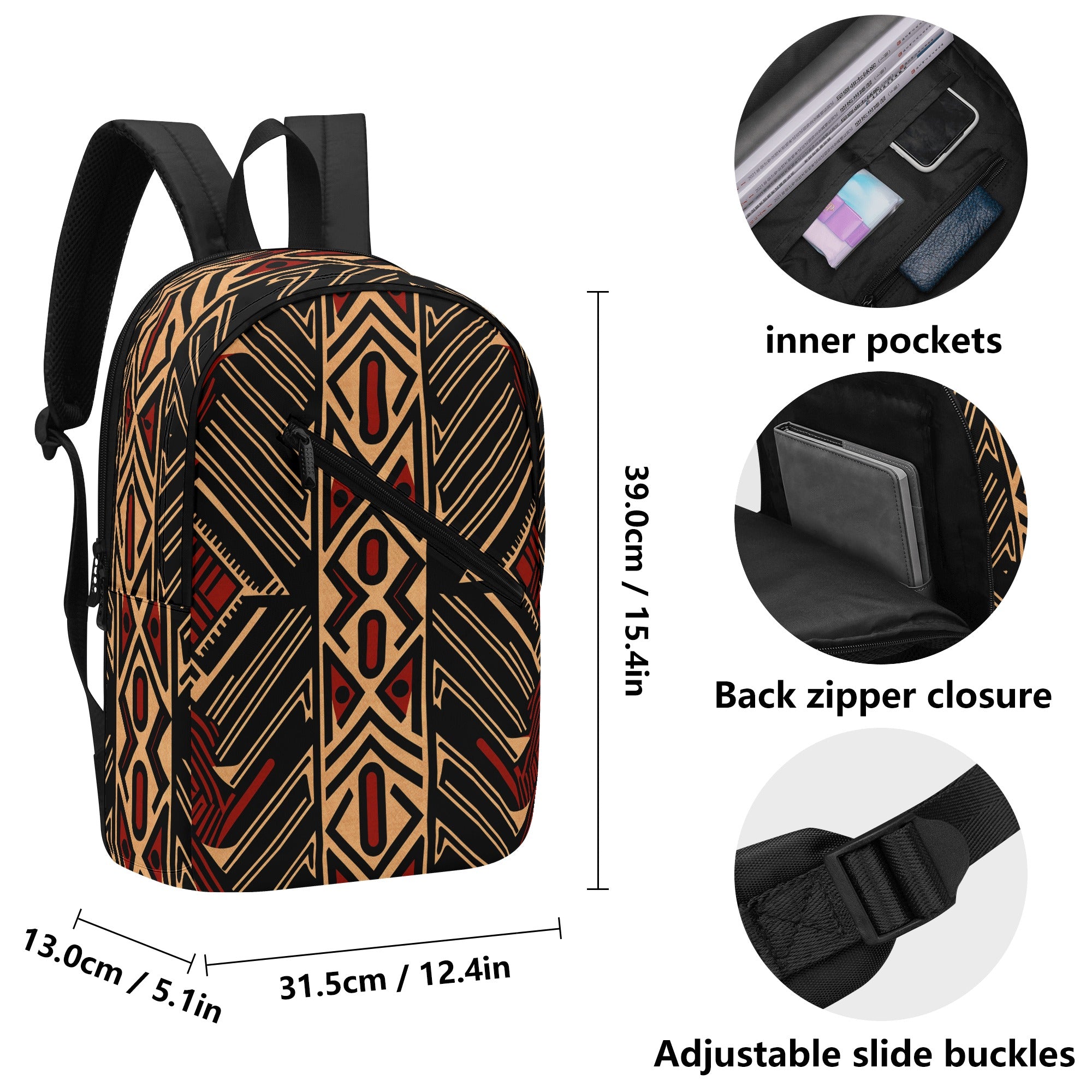 African Bògòlanfini Art Backpack - Stylish & Durable