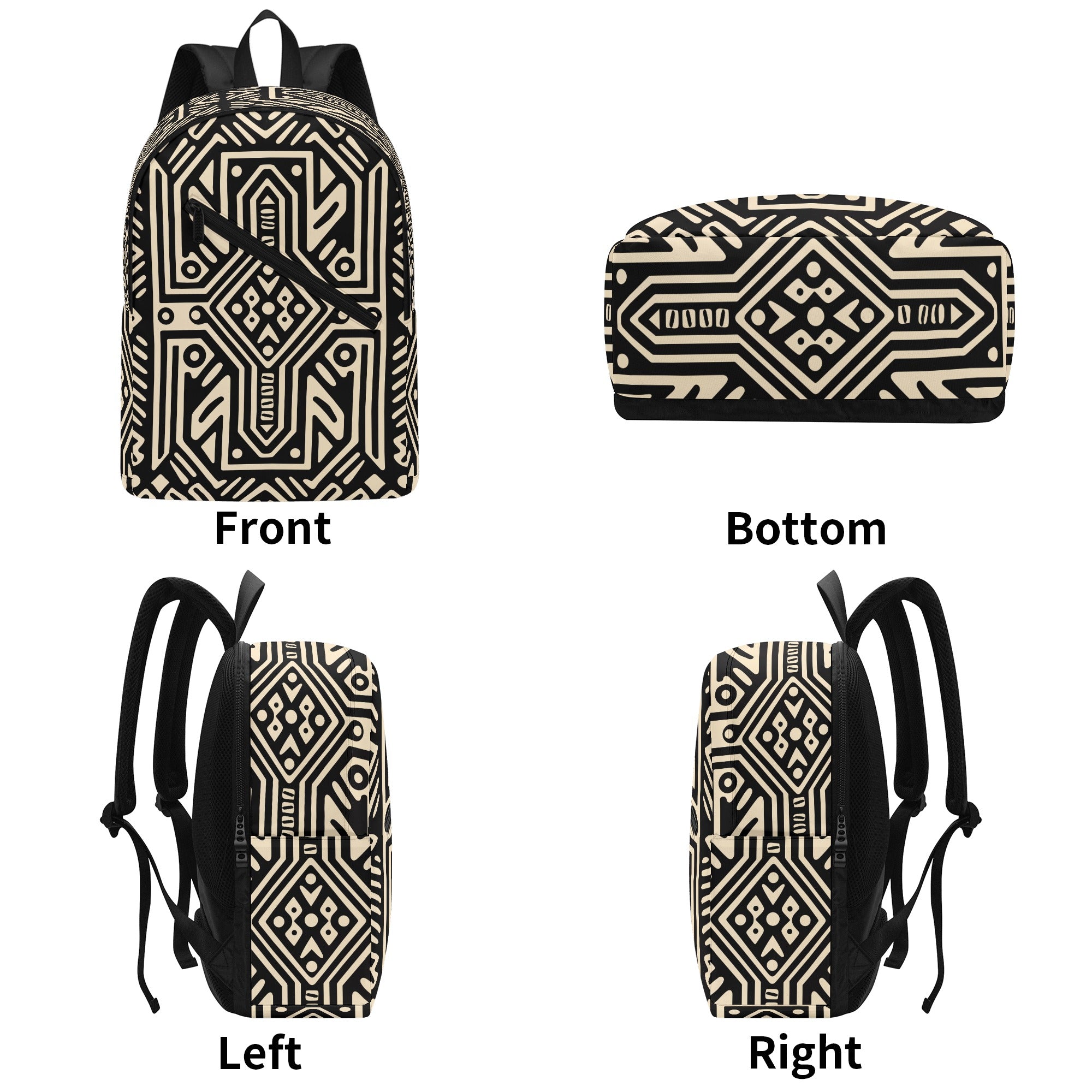 African Bogolan Pattern-Inspired Backpack