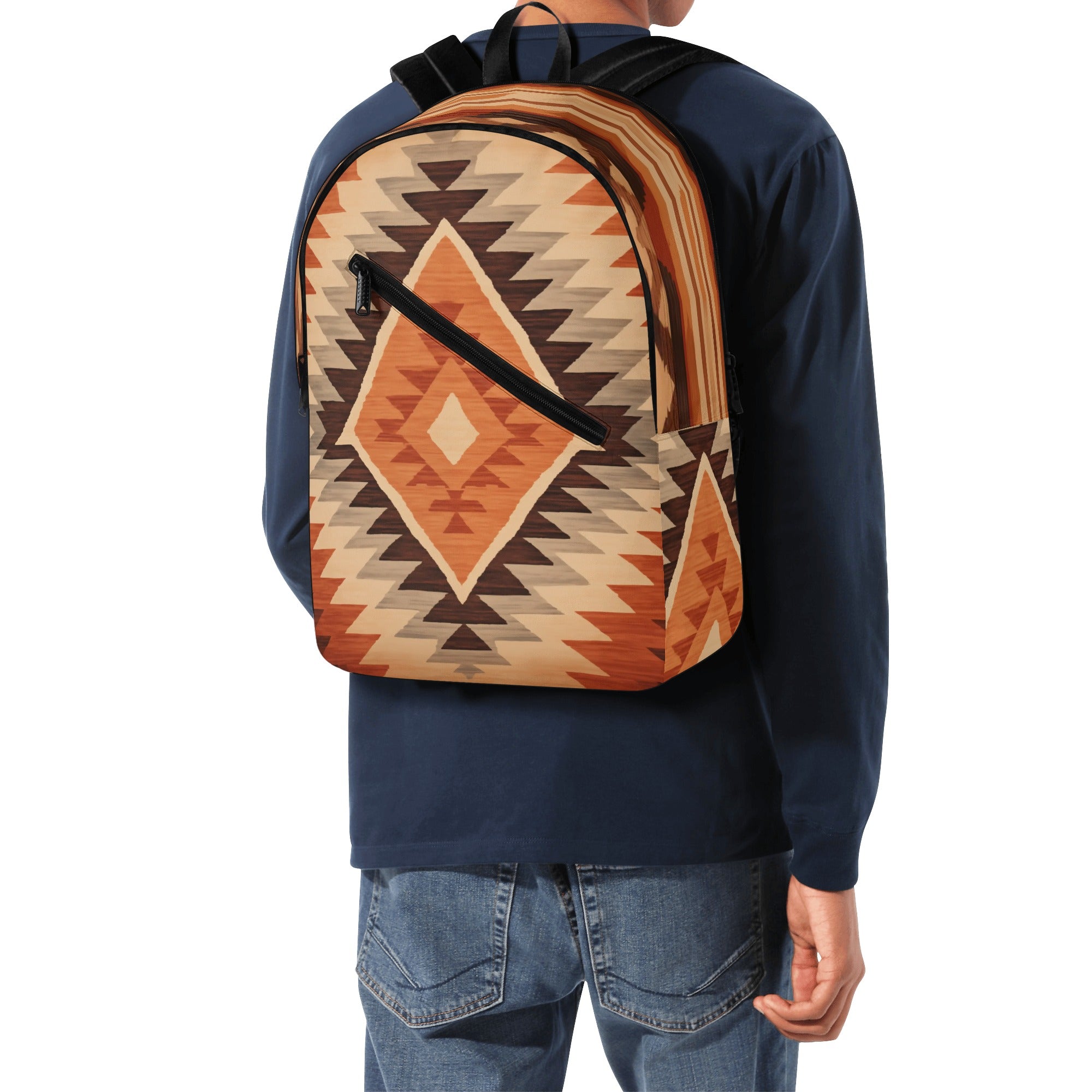 Southwestern Inspired Pattern Backpack - Brown
