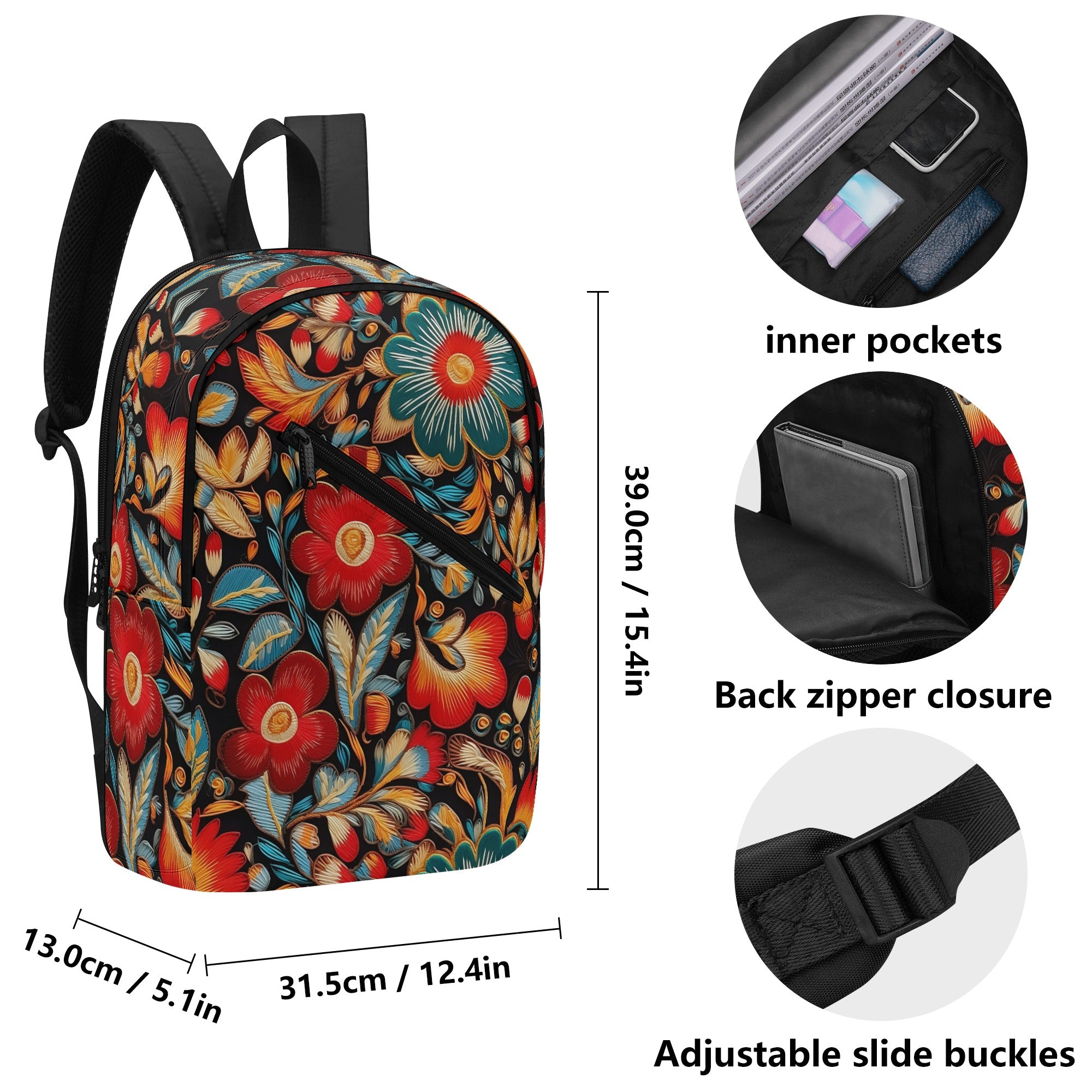 Vibrant Indian-Inspired Floral Backpack