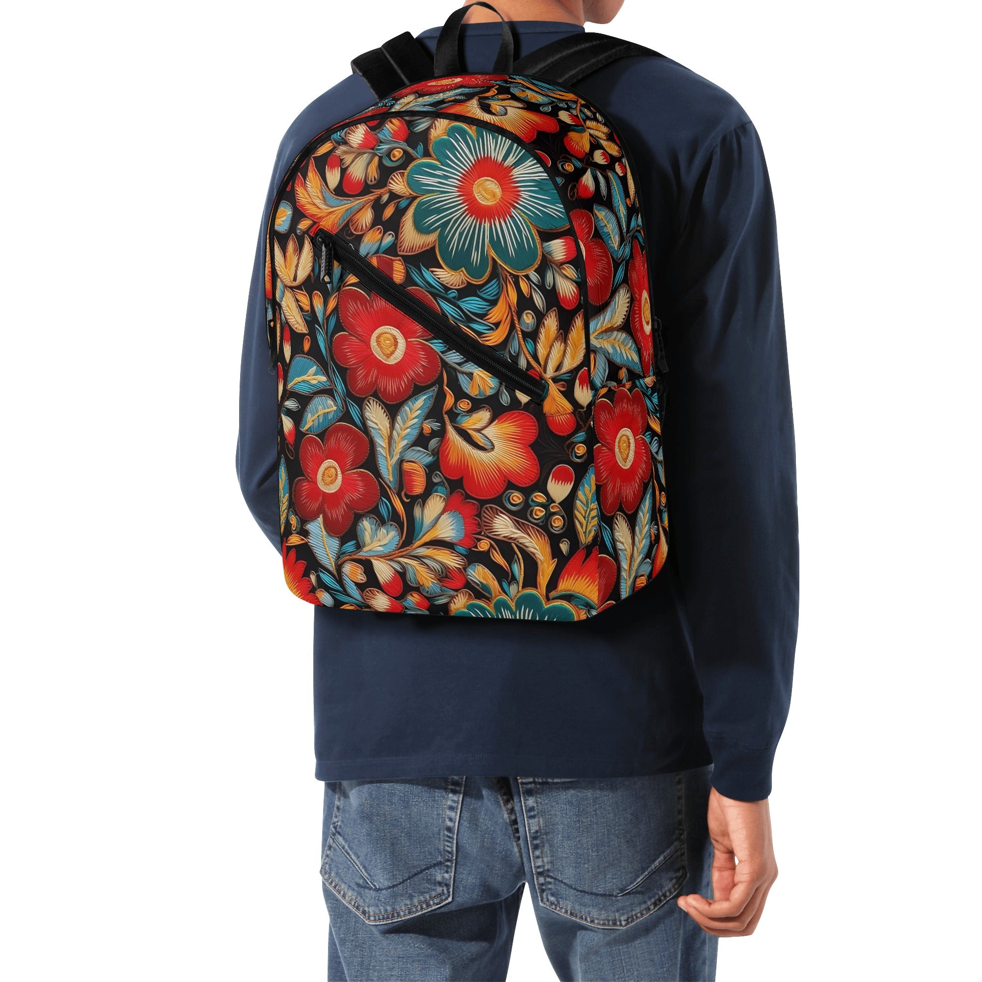 Vibrant Indian-Inspired Floral Backpack