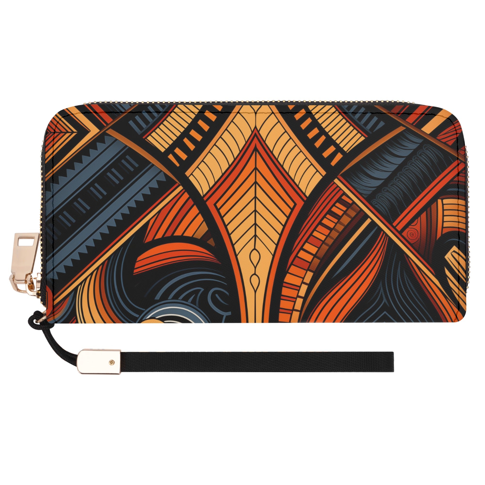 Tribal Artwork Full-Zip Wallet