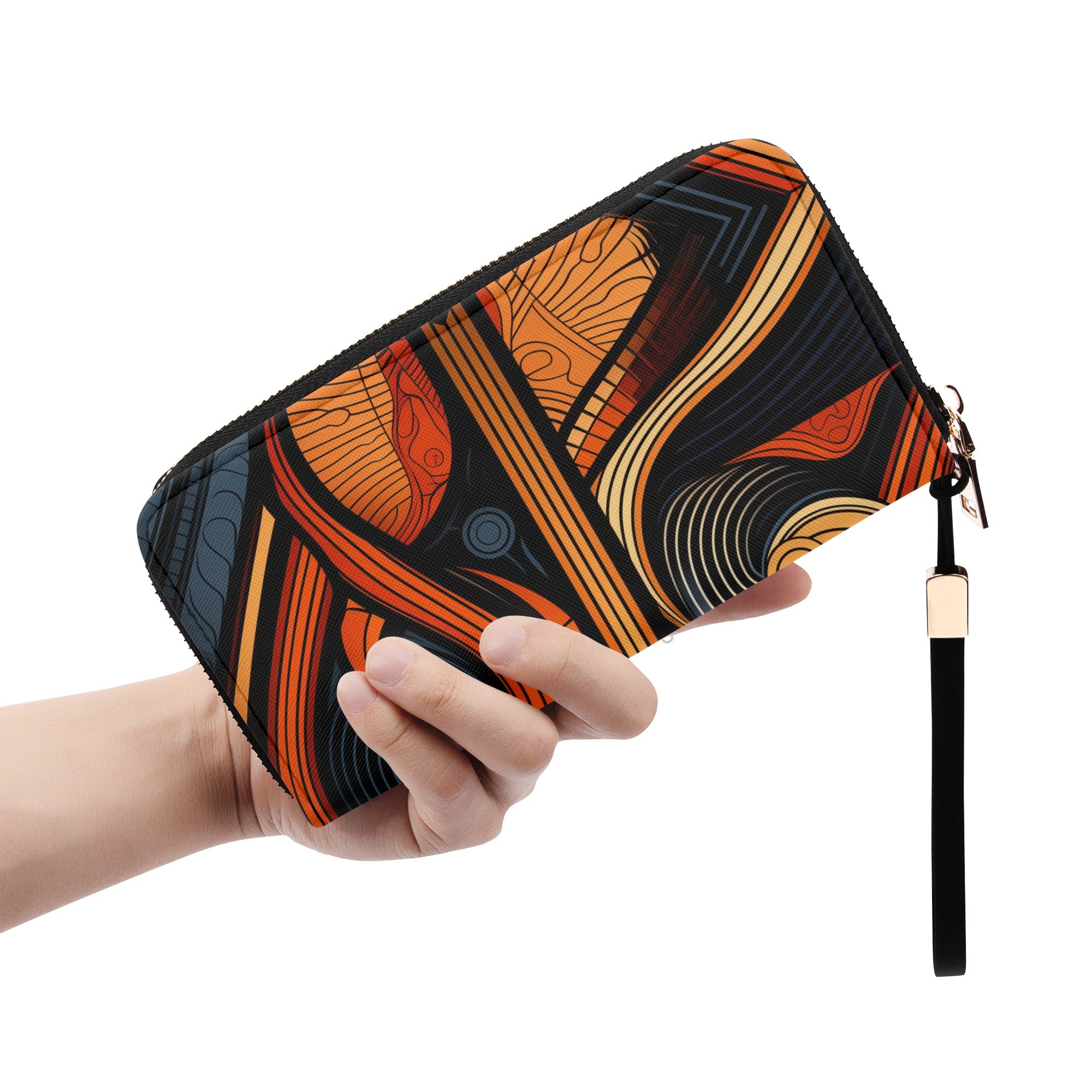 Tribal Artwork Full-Zip Wallet