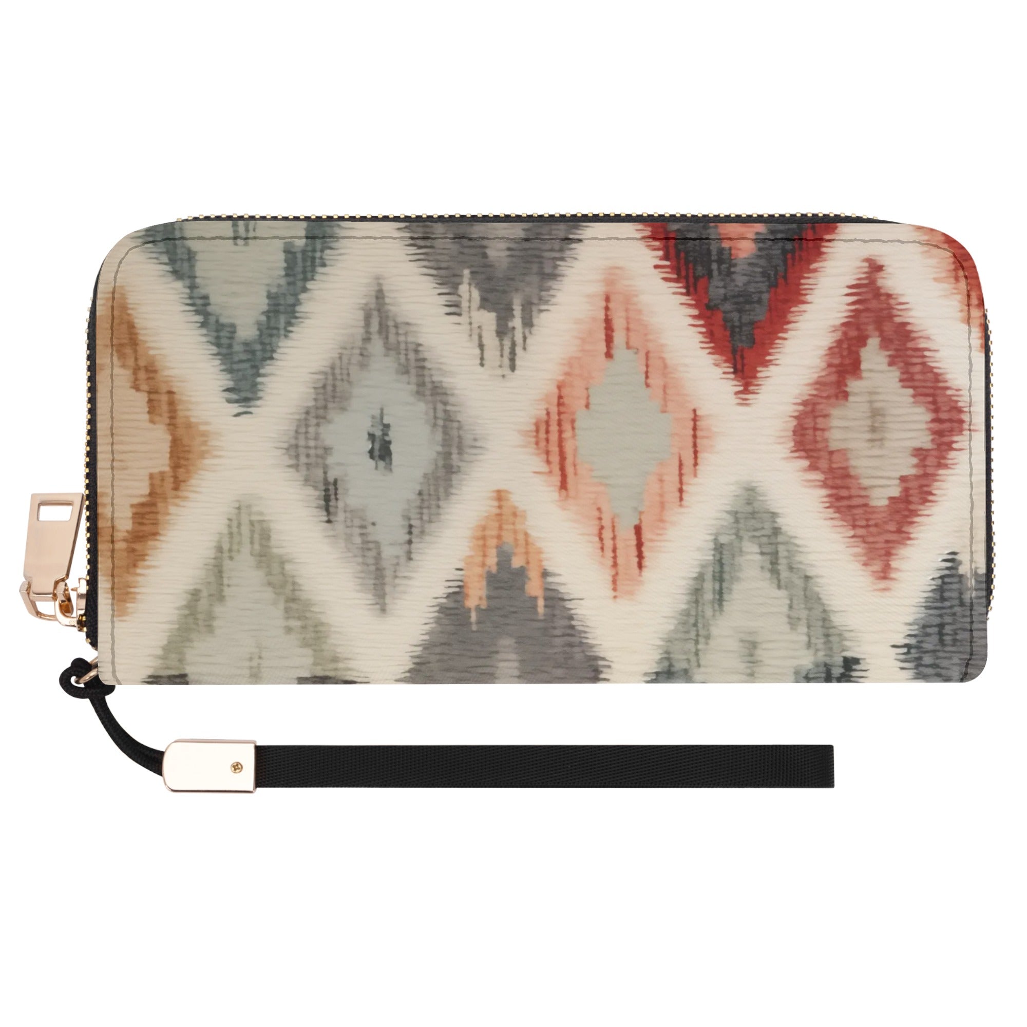 Ikat Embroidery-Inspired Large Capacity Wallet