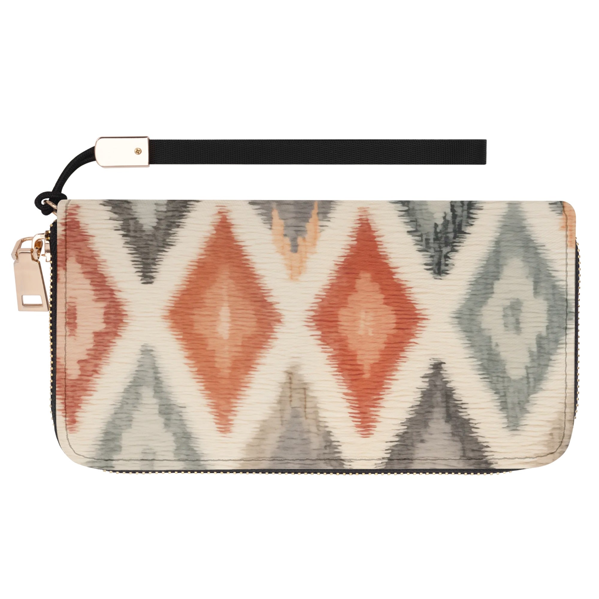 Ikat Embroidery-Inspired Large Capacity Wallet