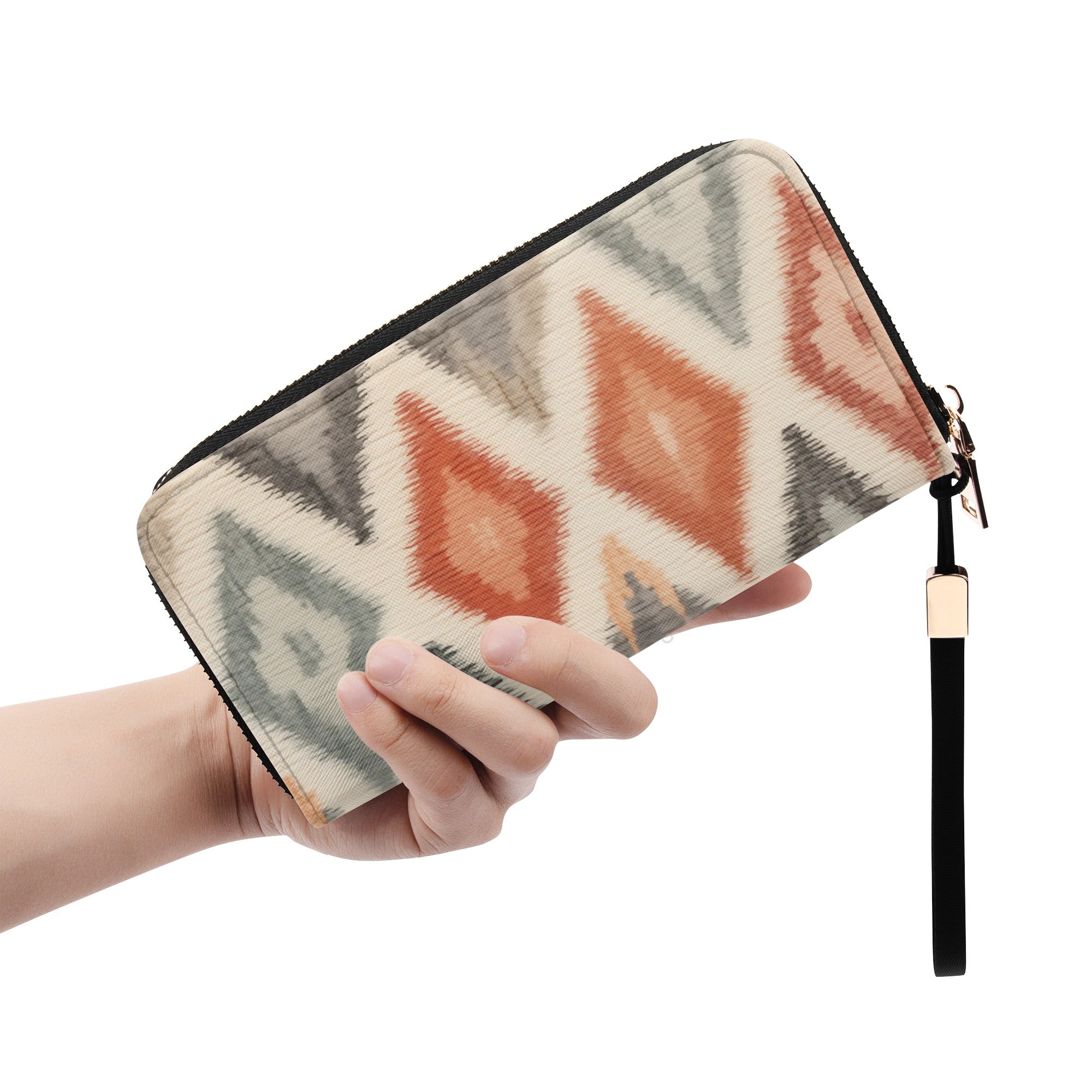 Ikat Embroidery-Inspired Large Capacity Wallet