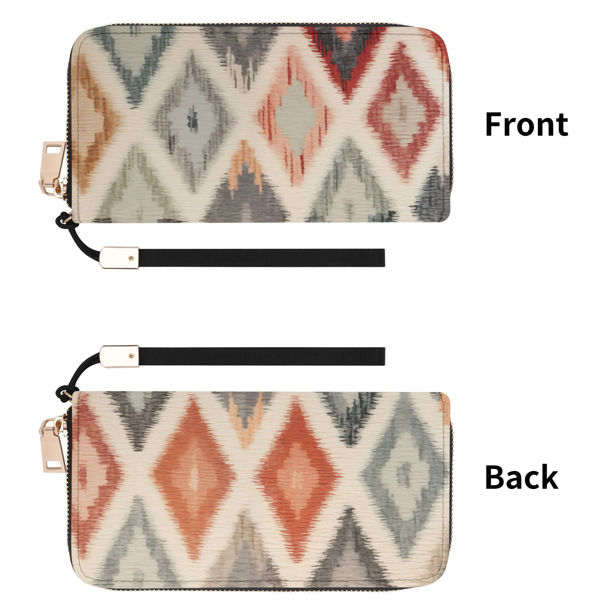 Ikat Embroidery-Inspired Large Capacity Wallet