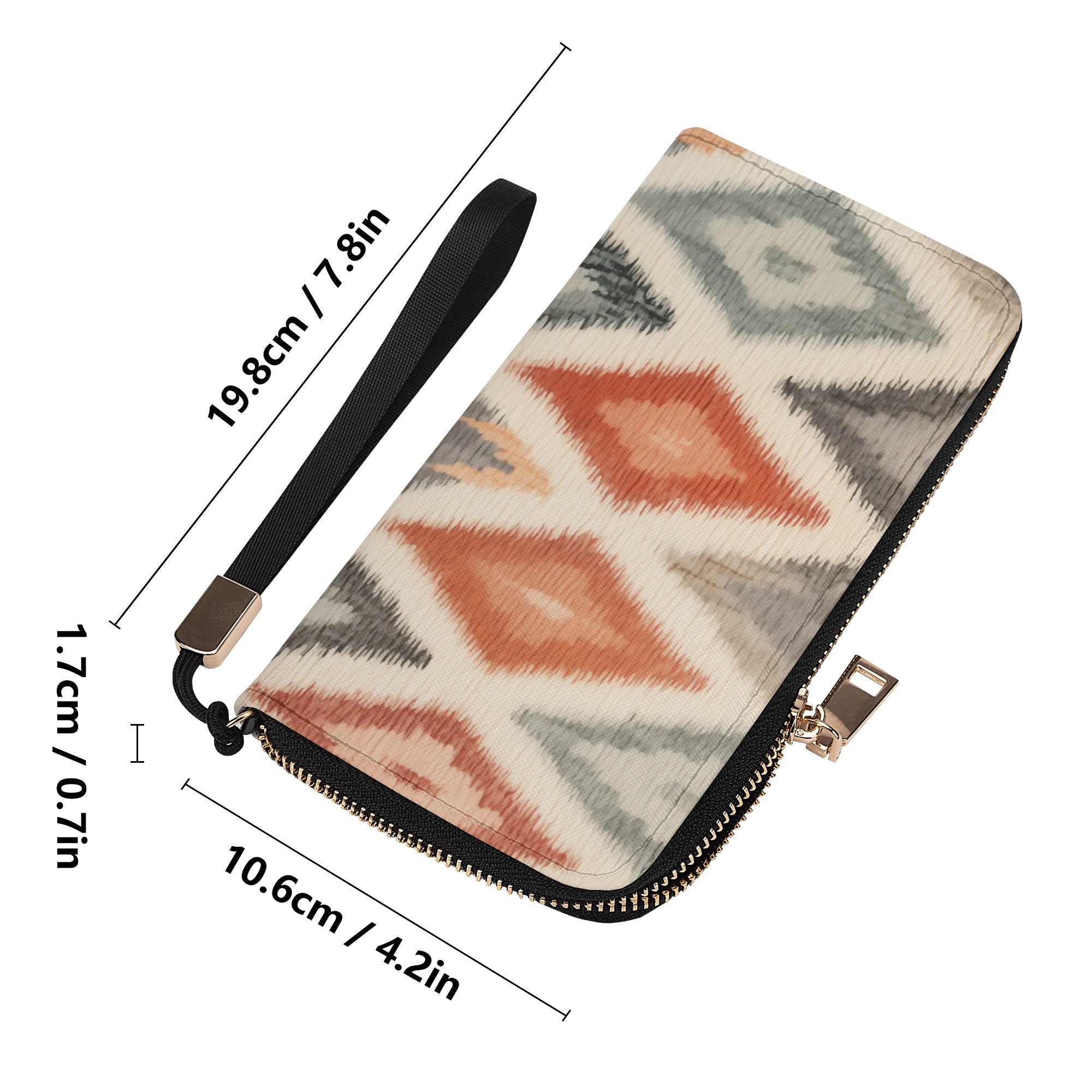 Ikat Embroidery-Inspired Large Capacity Wallet