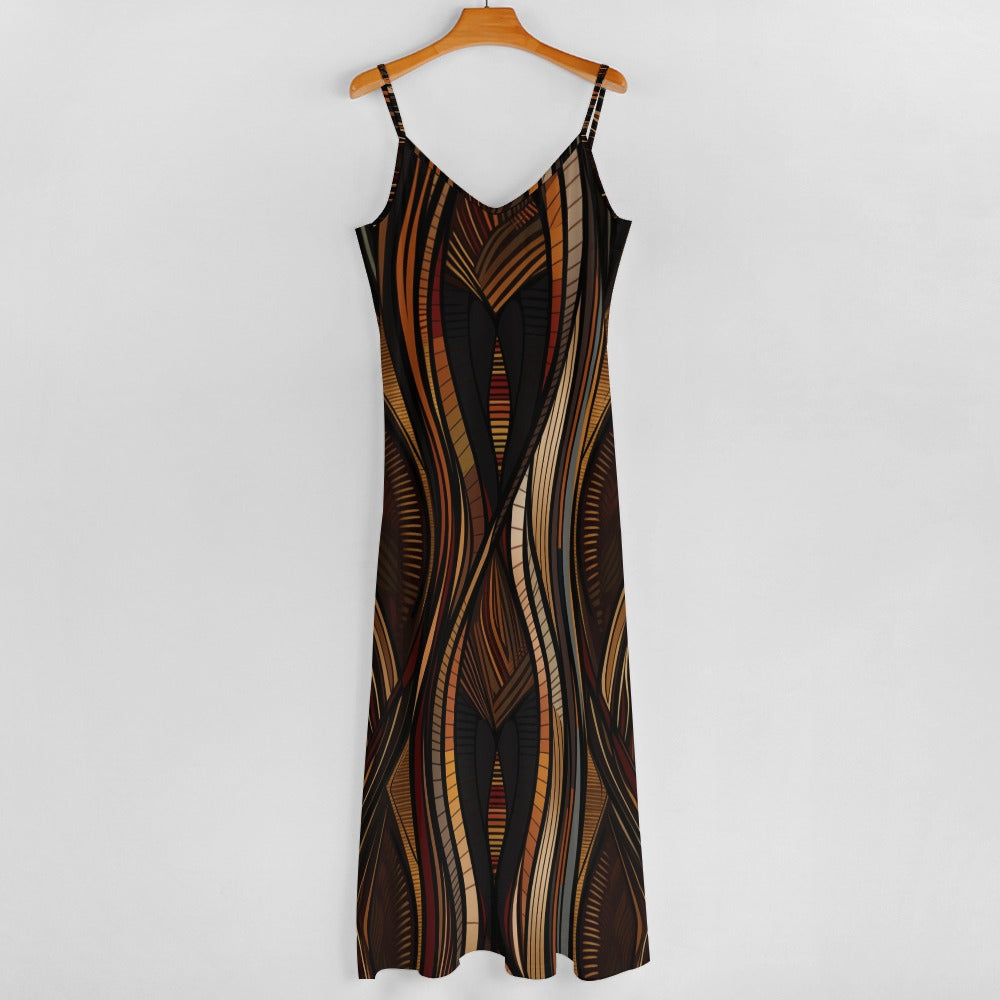 Earthy Waves Maxi Dress - Flowy & Chic