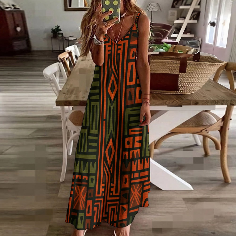 Ethnic Print Maxi Dress - Bold & Fluid