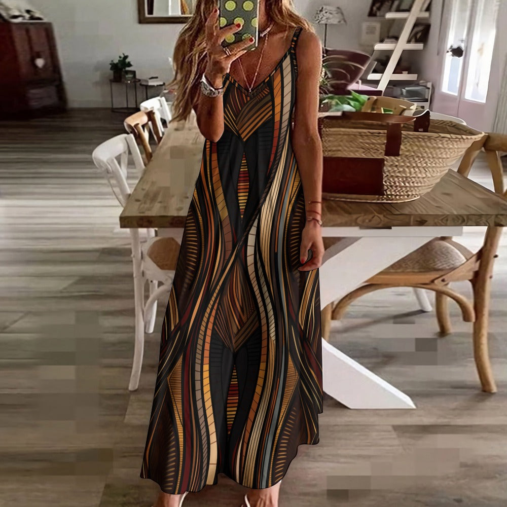 Earthy Waves Maxi Dress - Flowy & Chic