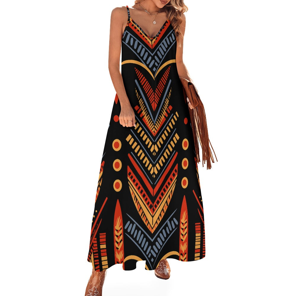 Vibrant Tribal Maxi Dress - Bold & Comfy