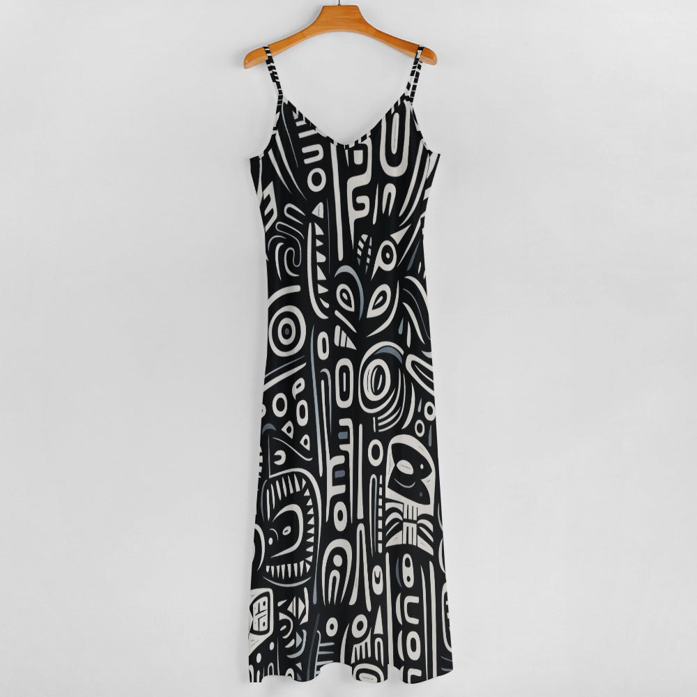 Abstract Art Maxi Dress - Sleek & Unique