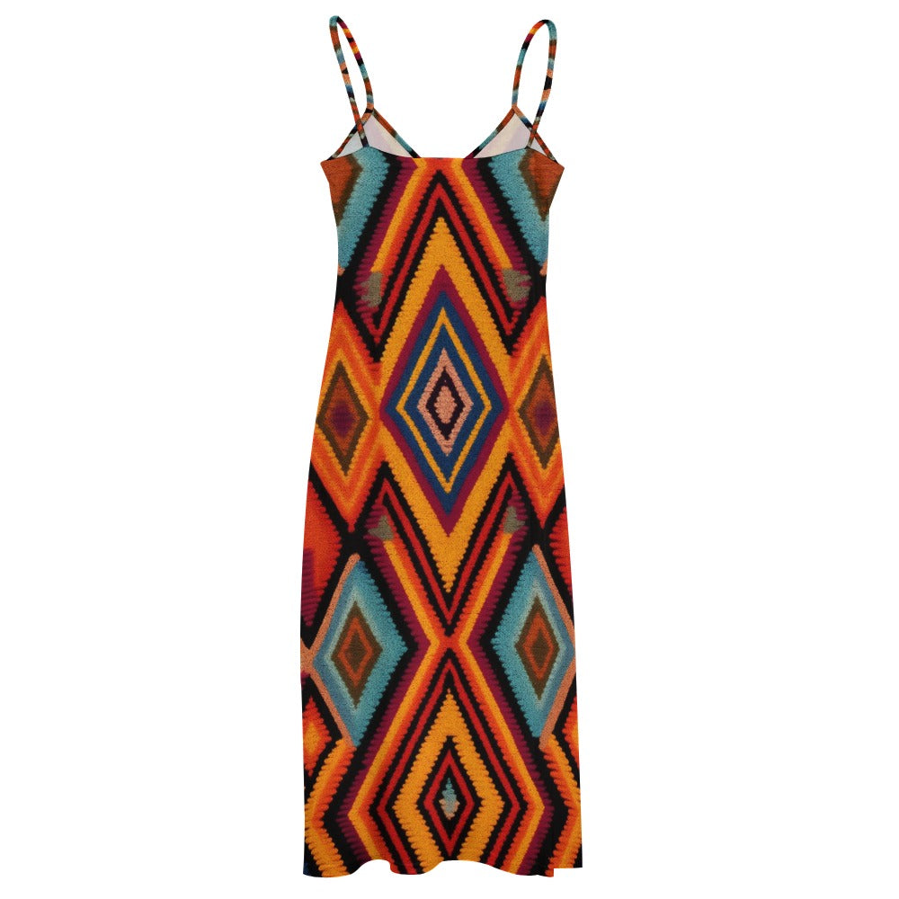 Geo-Pattern Maxi Dress - Vibrant & Trendy