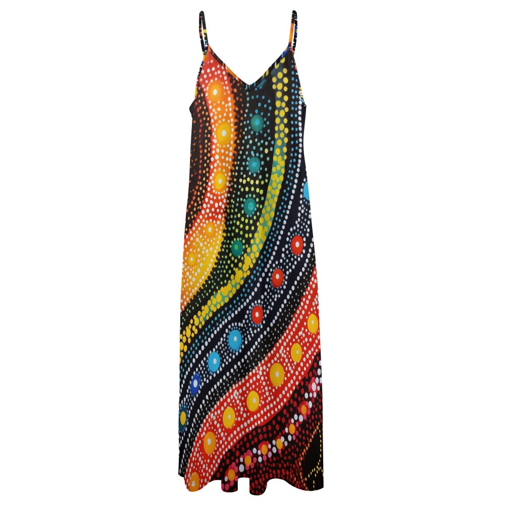 Dot Art Maxi Dress - Colorful & Flowy