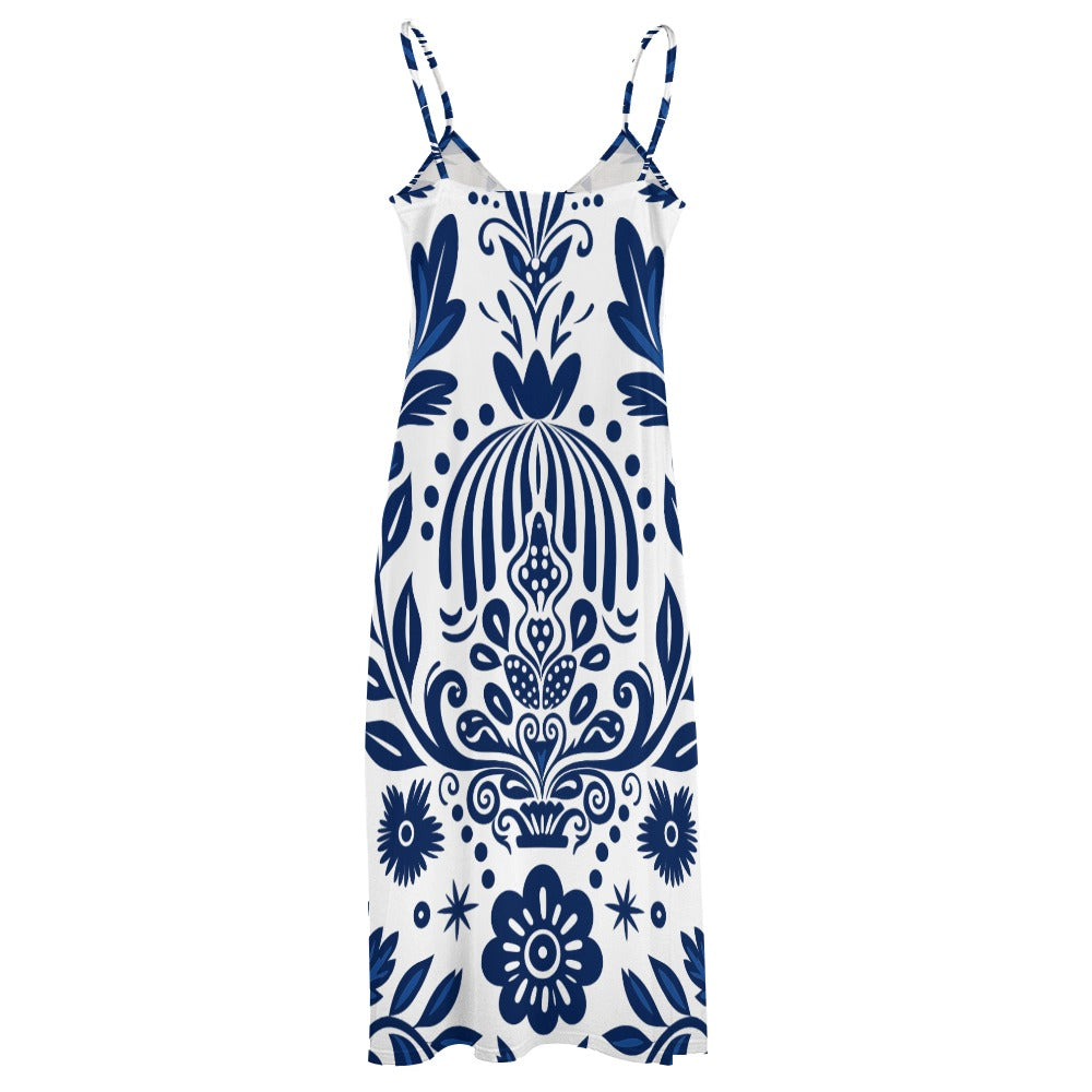 Blue Bloom Maxi Dress - Elegant & Airy