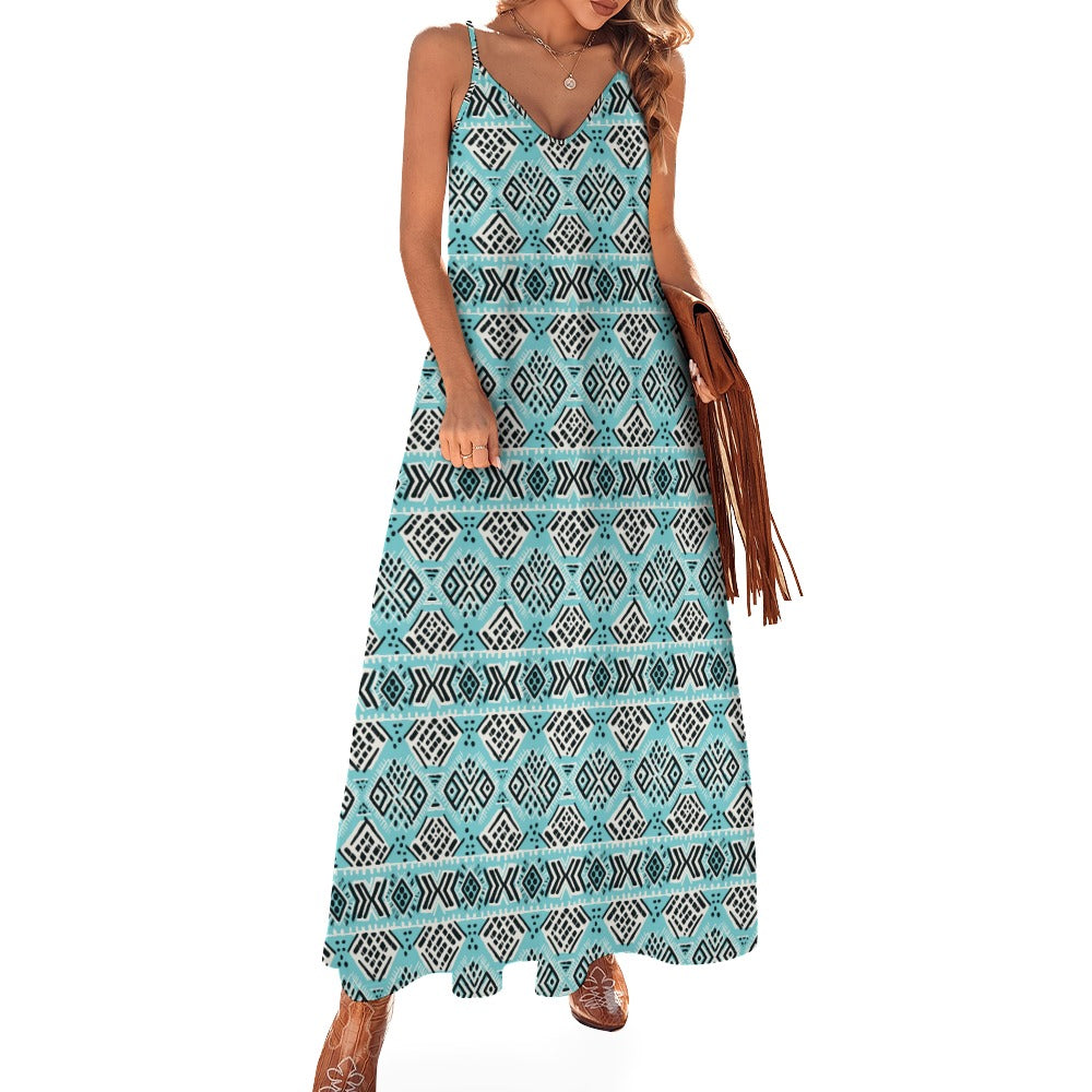 Aztec Charm Maxi Dress - Cool & Casual