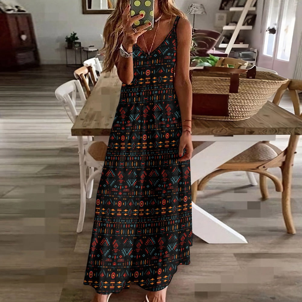 Tribal Trend Maxi Dress - Casual Elegance