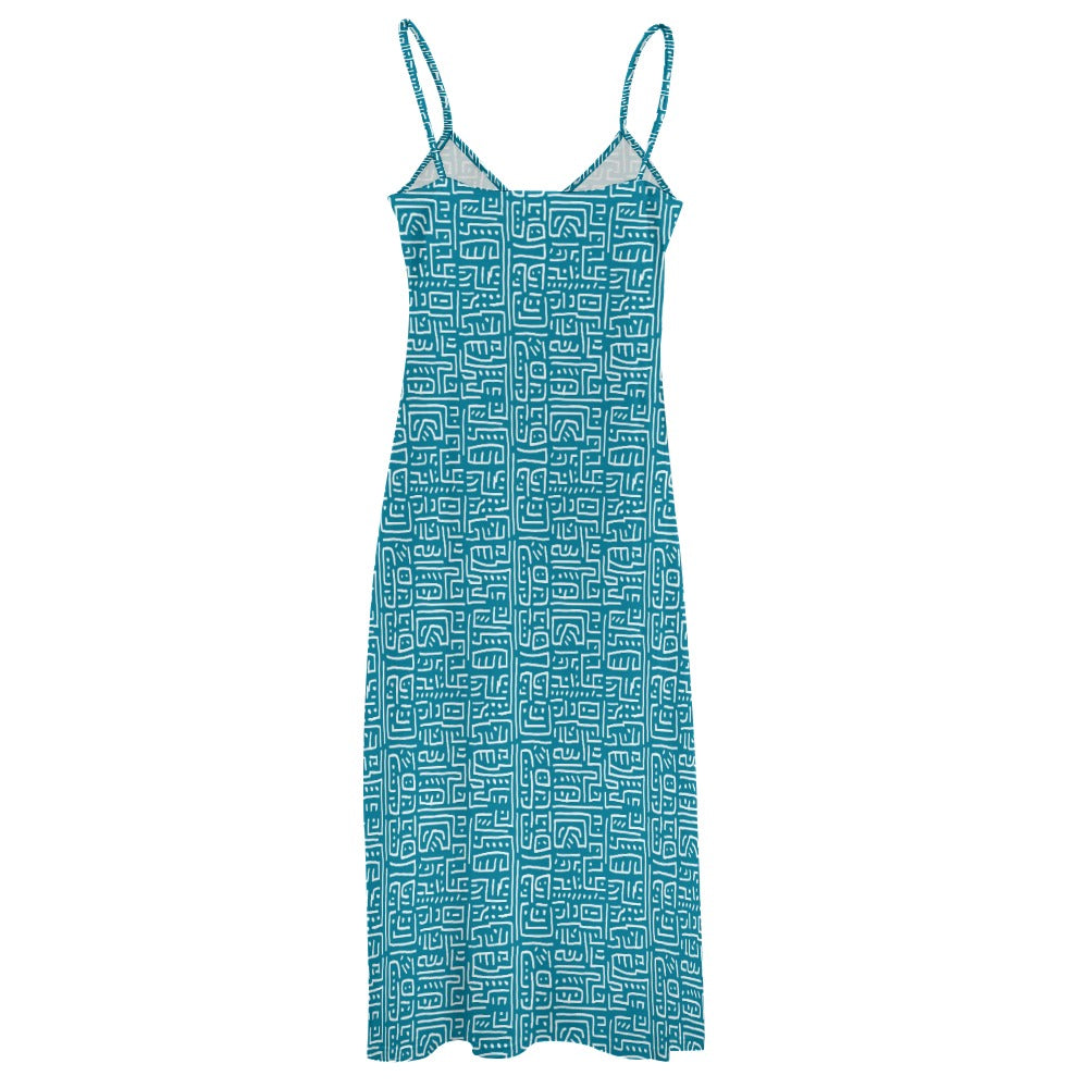 Aqua Maze Maxi Dress - Relaxed & Trendy