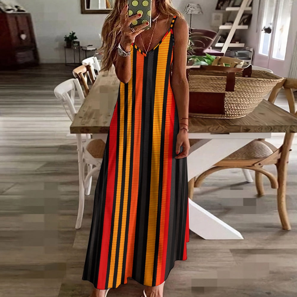 Retro Stripe Maxi Dress - Bold & Elegant