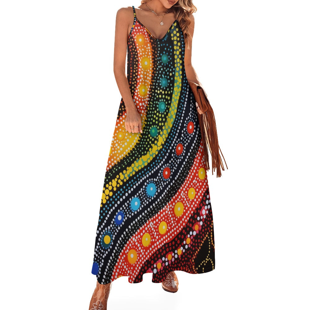 Dot Art Maxi Dress - Colorful & Flowy