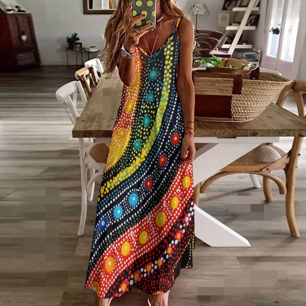 Dot Art Maxi Dress - Colorful & Flowy