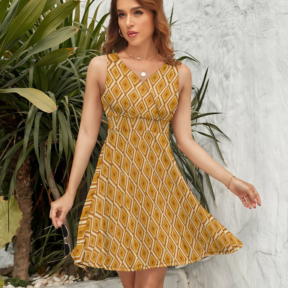 Chic Mustard Geo Mini Dress - Summer Fashion