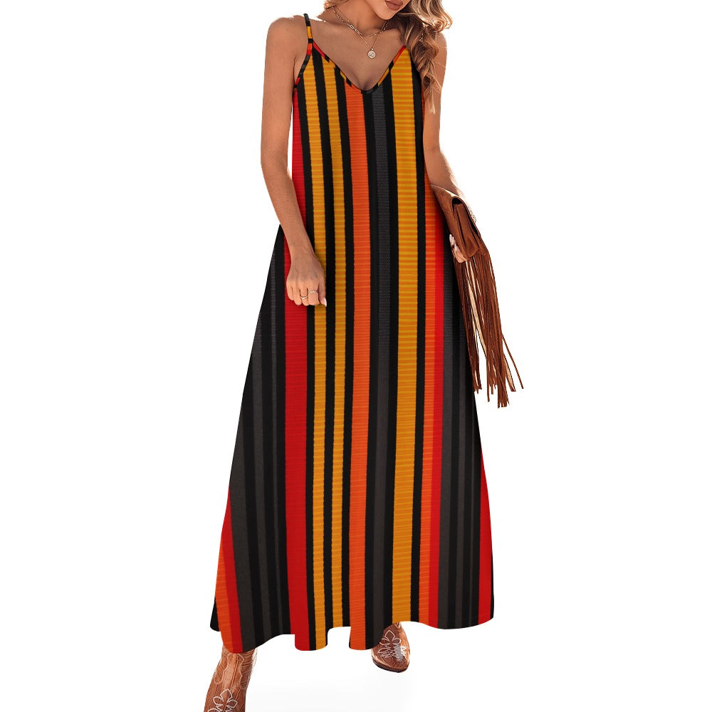 Retro Stripe Maxi Dress - Bold & Elegant