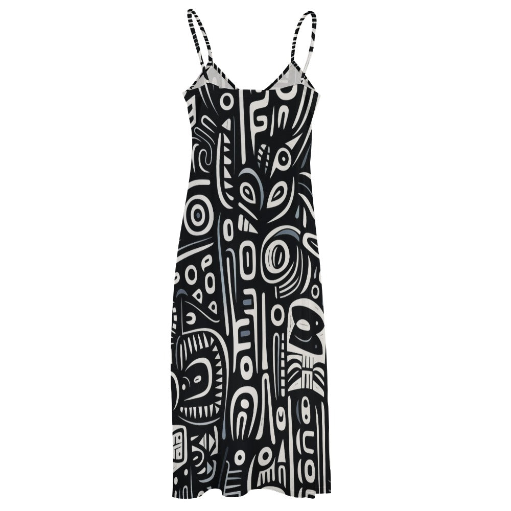 Abstract Art Maxi Dress - Sleek & Unique