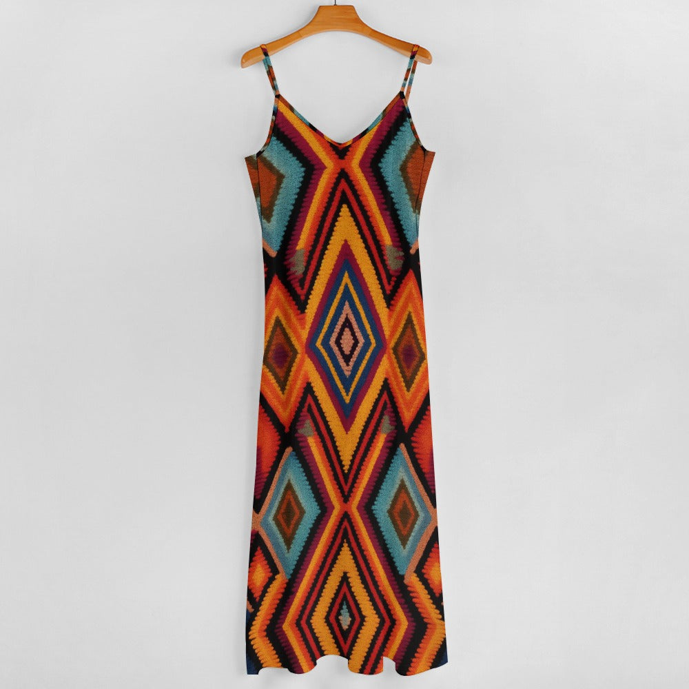 Geo-Pattern Maxi Dress - Vibrant & Trendy