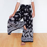 Elephant Mandala Boho Wrap Pants – Navy & Black Rayon