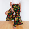 Reggae Leaf Boho Wrap Pants – Rasta Stripes or Jungle Vibes