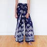 Elephant Mandala Boho Wrap Pants – Navy & Black Rayon
