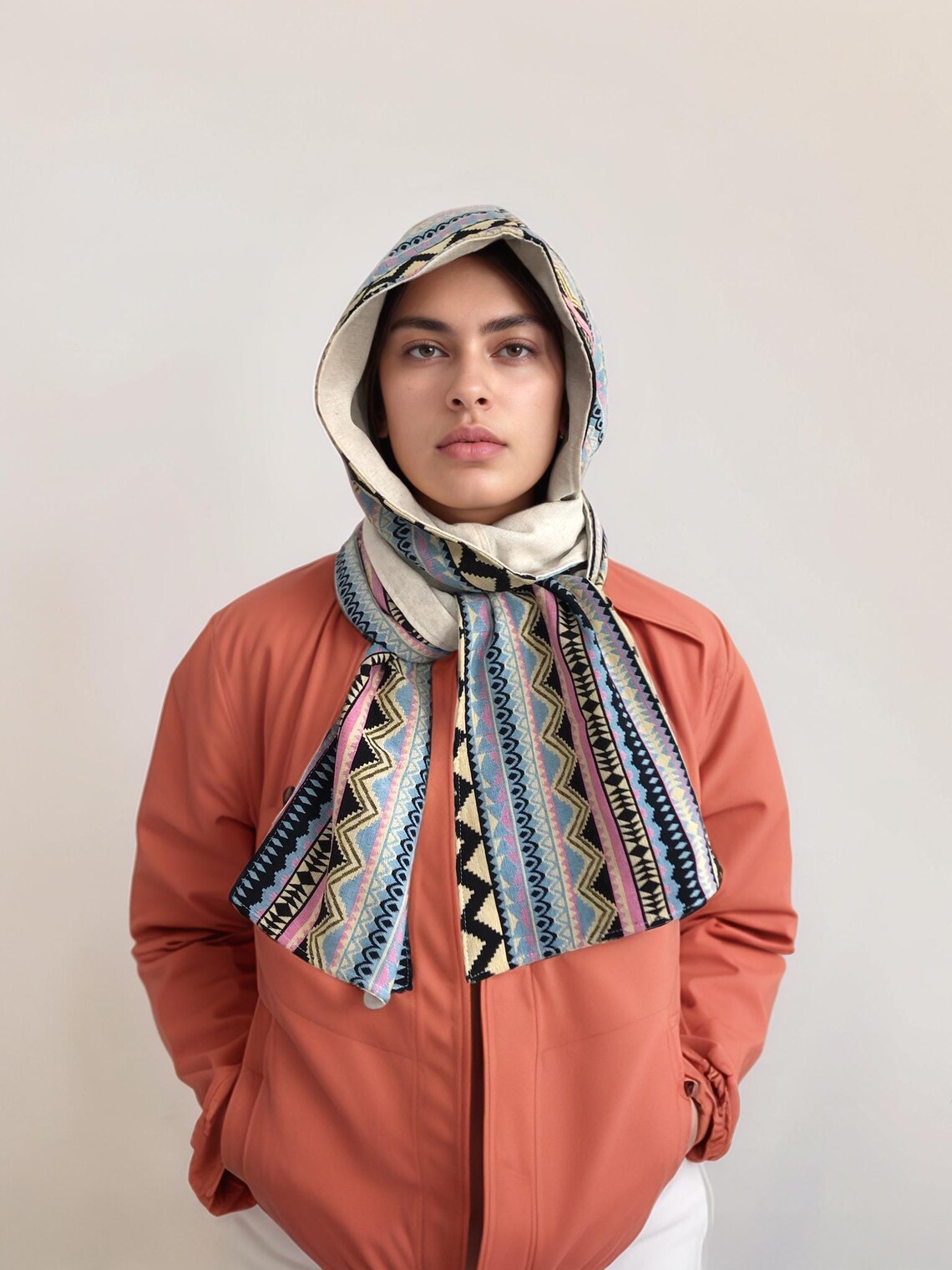 季節セール！BOTT HOUNDSTOOTH HOODED SCARF 季節セール！BOTT HOUNDSTOOTH HOODED SCARF