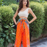 Boho Wrap Pants – Peacock Feather Print in 6 Vibrant Colors