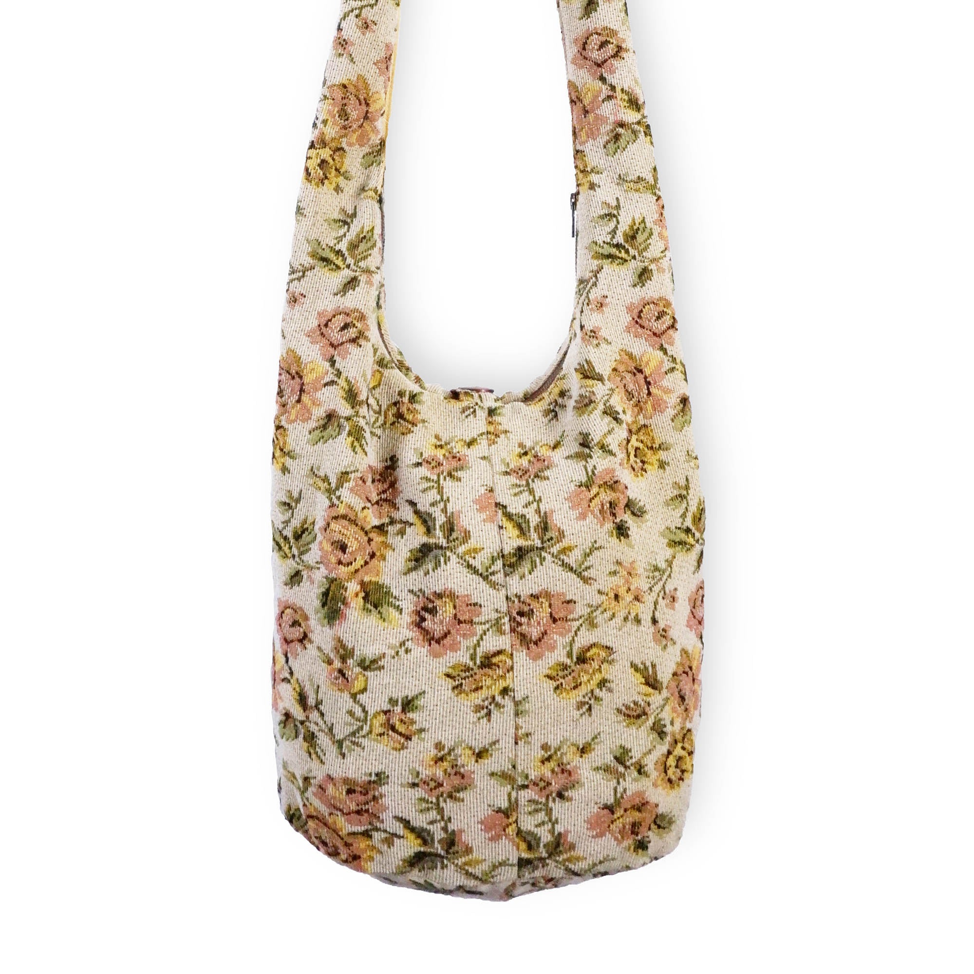 Durable Tapestry Floral Crossbody Bag - Style and Function Combined - hippiealley