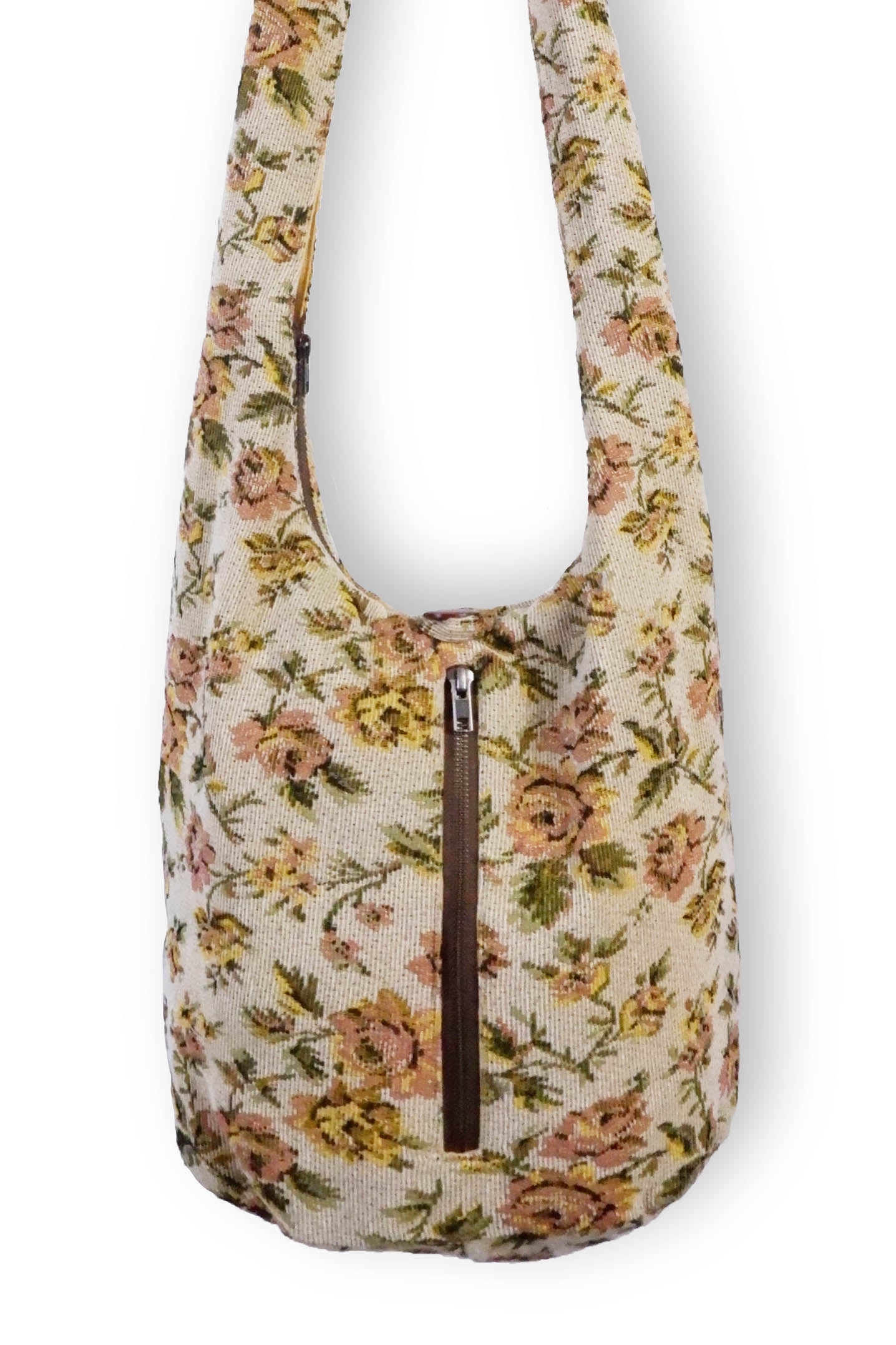 Durable Tapestry Floral Crossbody Bag - Style and Function Combined - hippiealley