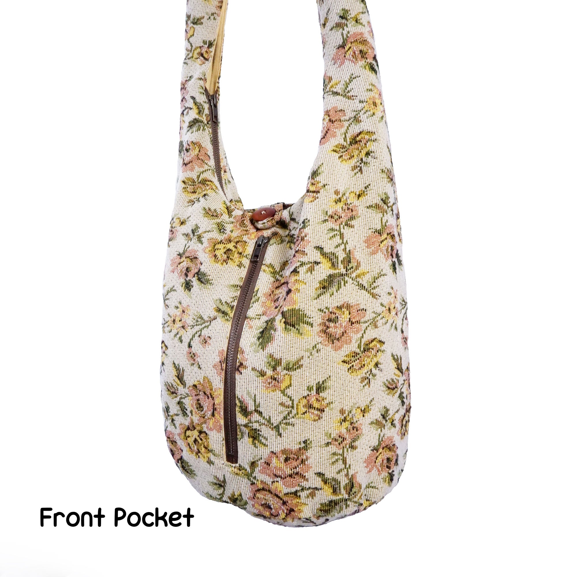 Durable Tapestry Floral Crossbody Bag - Style and Function Combined - hippiealley