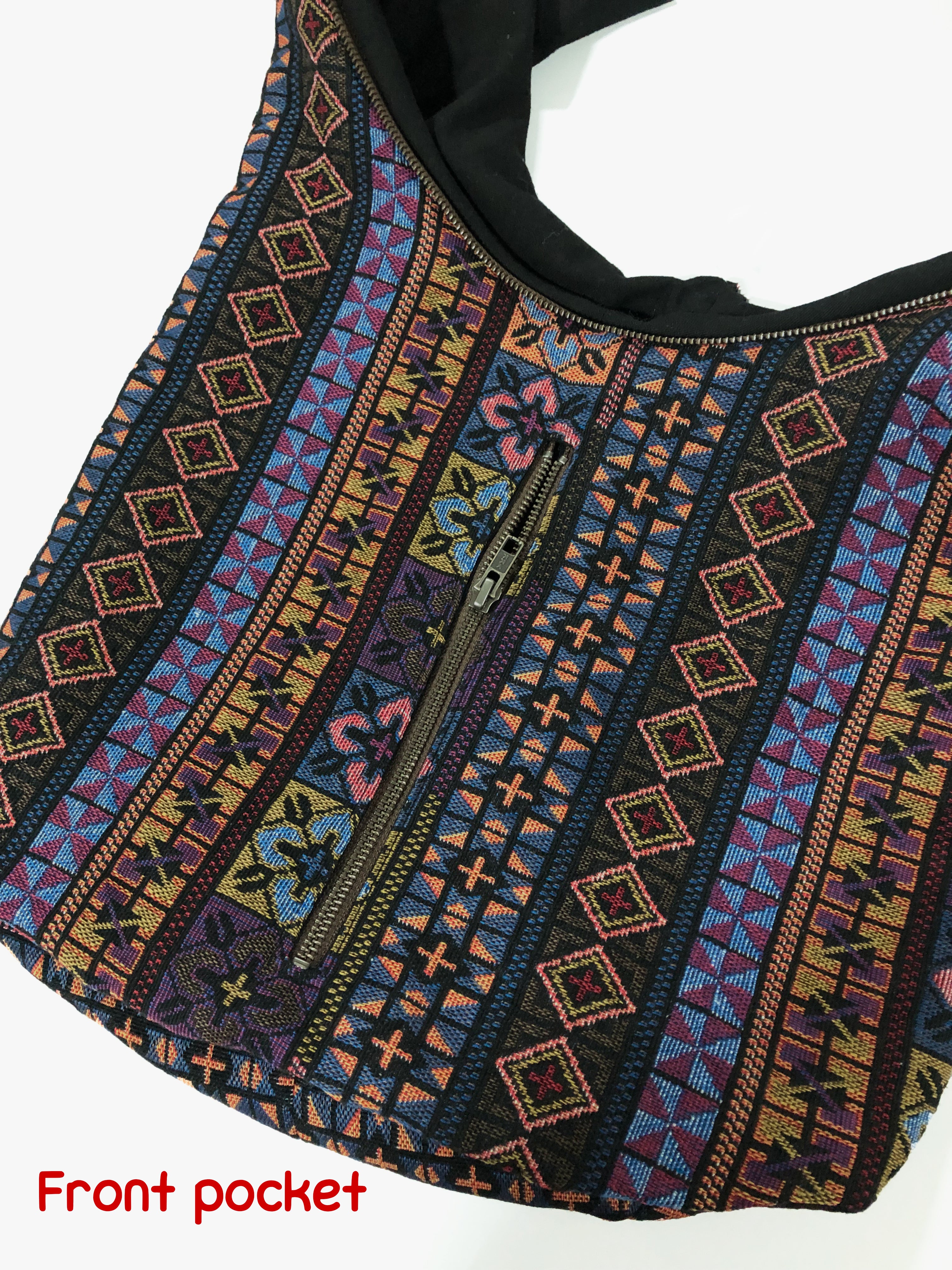 Purple Floral - Hippie Crossbody Bag - hippiealley