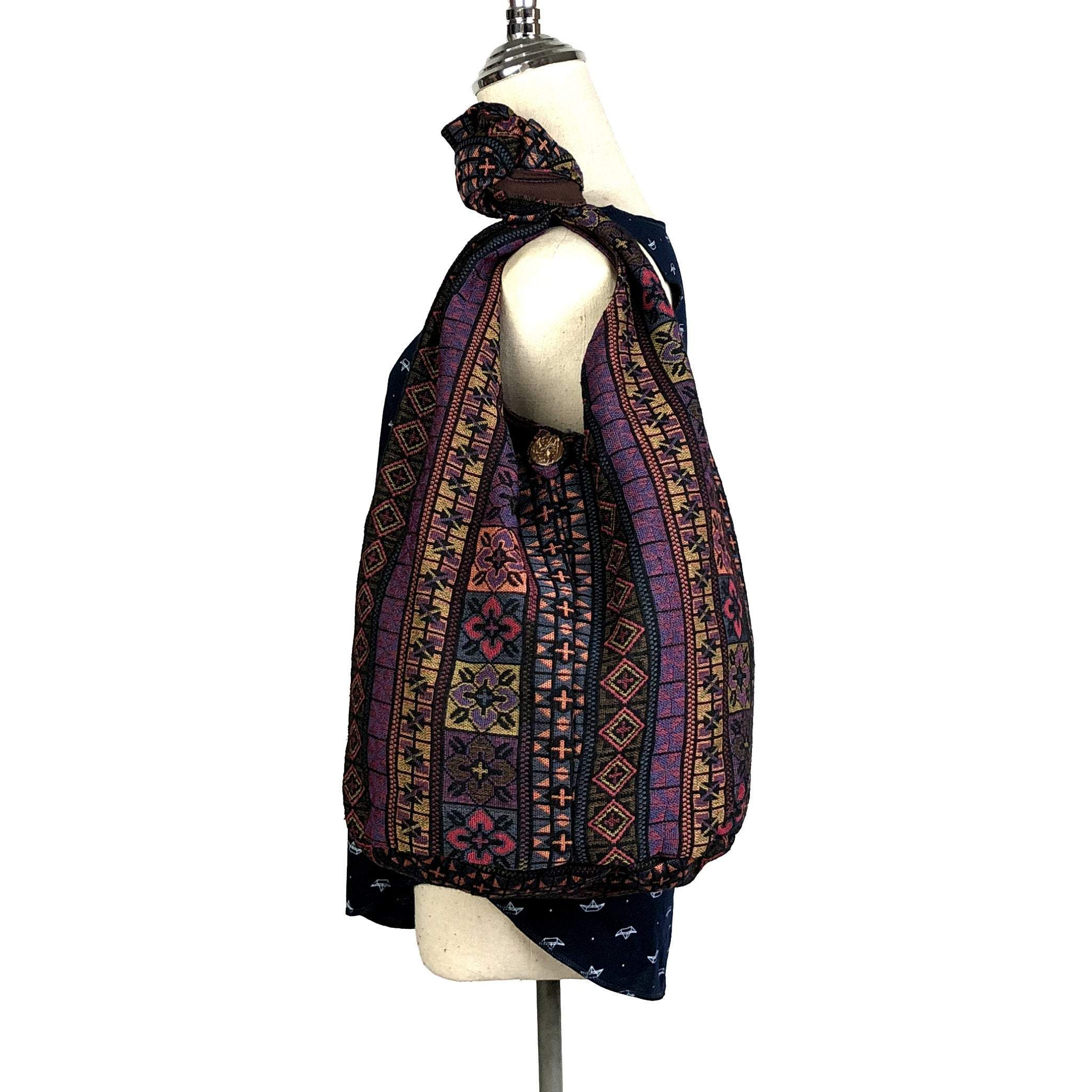 Purple Floral - Hippie Crossbody Bag - hippiealley