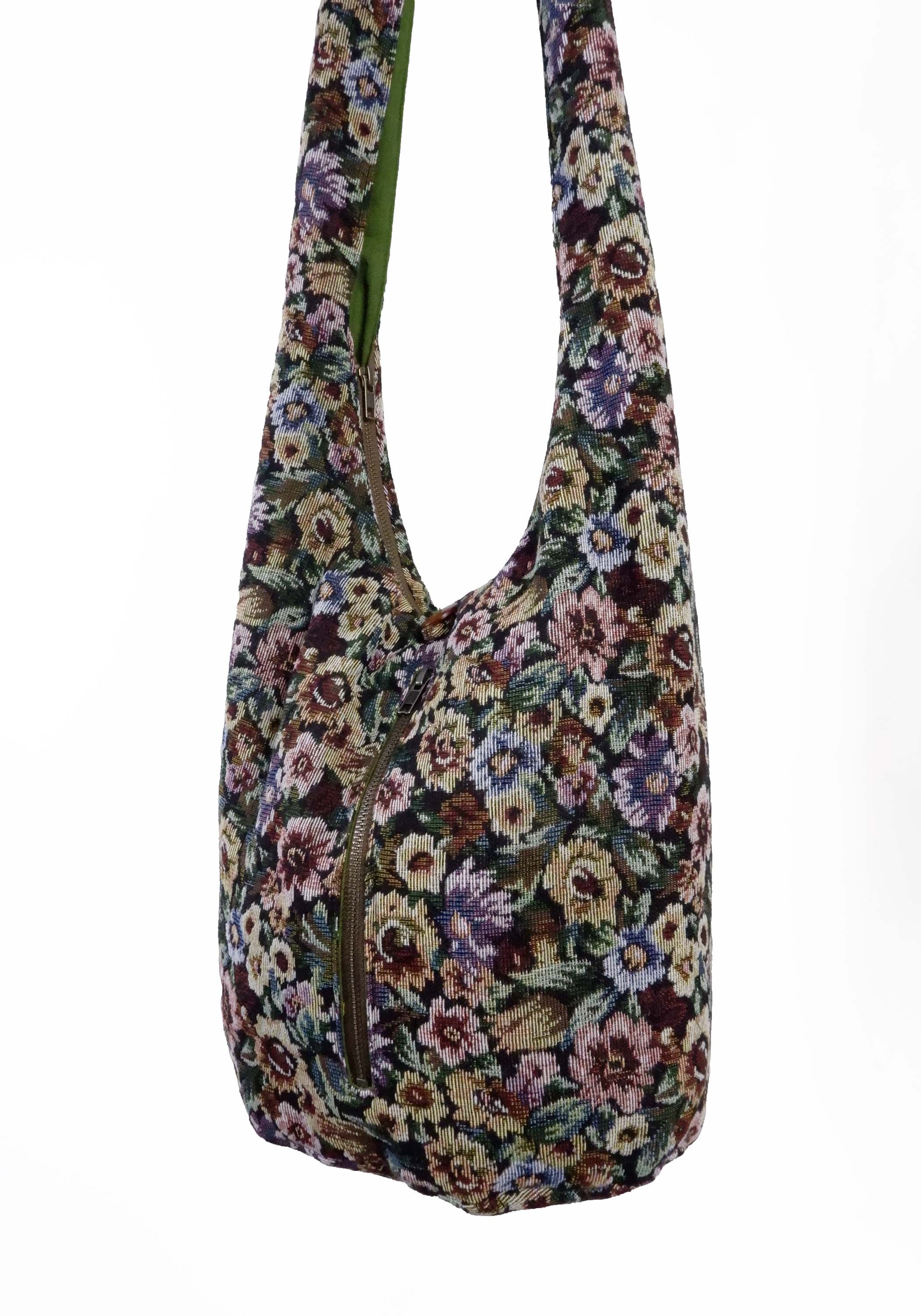 Flower Print - Vegan Crossbody Bag - hippiealley